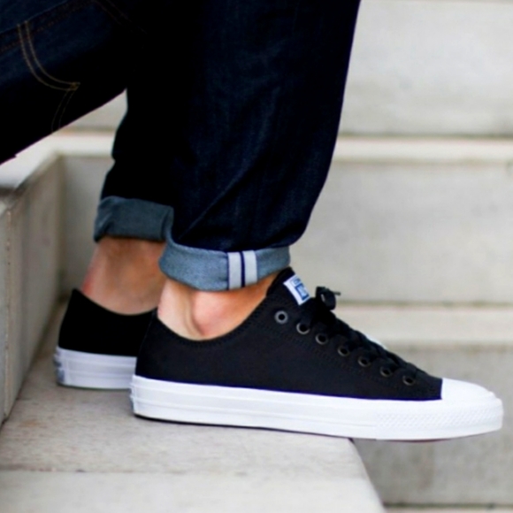 Converse Chuck 2 Black Low Tops w/ Nike Lunarlon Insoles